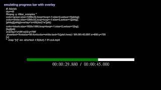 Examples of ffmpeg's overlay (with expression) - (4) emulating progress bar