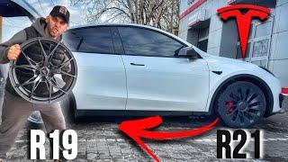 Меняю R21 на R19 на TESLA model Y performance!