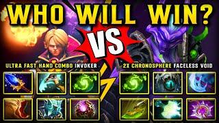 WHO WILL WIN ? | 100K Damage Ultra Fast Hand Combo Invoker Vs. 2x Chronosphere Faceless Void DOTA 2