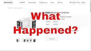 What happened to the Bitmain Antminer S19j Pro+ 122TH?