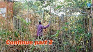 Complete transformation, cleaning up the abandoned school, cutting the overgrown grass