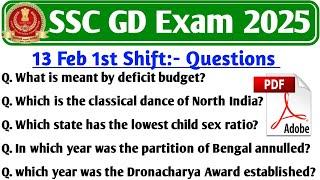 ssc gd exam analysis 2025 | ssc gd 13 feb 1st shift paper 2025 | ssc gd first shift paper 2025