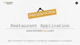 Restaurant Mobile Application Development- Admin Panel Presentation back end -Sonitekapps