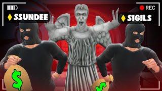 4 Idiots Rob a Weeping Angel in Dark Hours