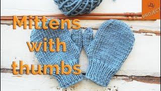 How to knit Mittens with Thumbs for Children, step by step - So Woolly