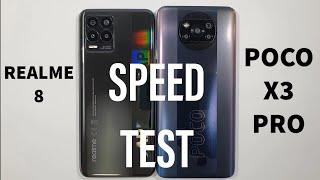 Realme 8 vs Xiaomi Poco X3 Pro Speed Test