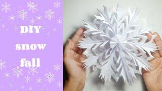 Diy paper cute snow fall in paper / cristmas snowfall️ / crafts idea /