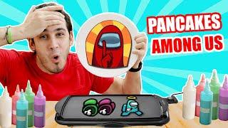 PANCAKES DE AMONG US Y CON DIFICULTAD ! Pancakes Art Challenge | HaroldArtist