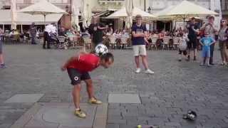 Fabian Duro doing his thing on the streets of Prague