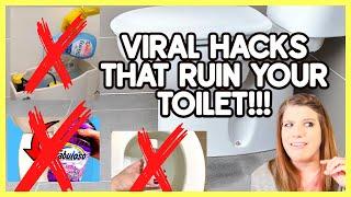 THIS CLEANING HACK RUINED MY TOILET! Viral cleaning hacks BATHROOM CLEANING HACKS