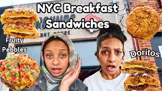 Trying The Most Outrageous Breakfast Sandwiches In NYC!