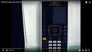 Putting TI nspire into Press to Test mode for IB exams