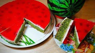 торт "ВОЛШЕБНЫЙ АРБУЗ "-незабываемый вкус ‍️MAGIC WATERMELON cake super 