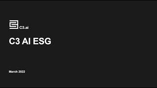 Introduction to C3 AI ESG