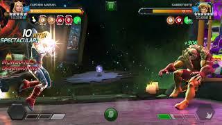 Cap Marvel vs 6.4.4 Icarus (Sabertooth)