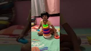 Cute baby perfection in stacking rings toys #shorts #viral #viralvideo #stacking