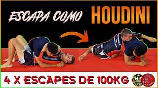 4 ESCAPES DE 100KG QUE NECESITAS CONOCER  | TUTORIAL FUNDAMENTALES  | Escuela de grappling