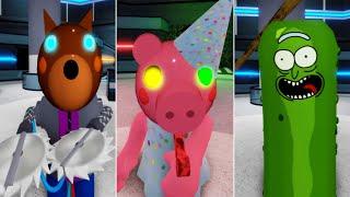 CYBORG DOGGY VS PARTY PIGGY VS PICKLE RICK JUMPSCARE - Roblox Piggy RP