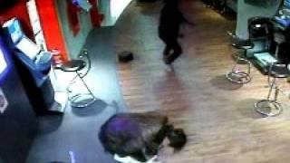 CCTV FOOTAGE OF GIRL GETTING ROBBED IN THE BETTING SHOP!