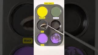 Color Mixing Challenge : Yellow Deep + Black + Purple #asmr #mix #colors #mixing #colormixing