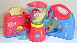 Toy Kitchen Playset for Children - Dora Mixer, Blender & Toaster Play Kitchen Accessories