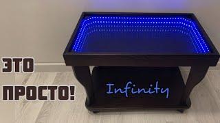 Журнальный стол с эффектом бесконечности своими руками. Infinity mirror coffee table DIY.