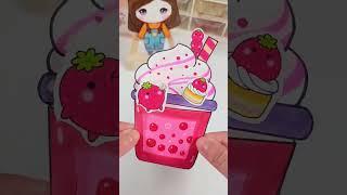 생크림 얹은 딸기주스 미니노트 만들기 #craft  #diy #shorts
