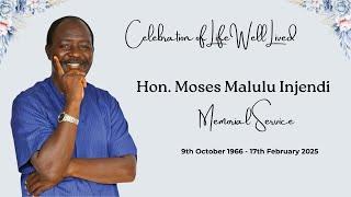 Celebration of Life Well Lived, Hon. Moses Malulu Injendi , Memorial Service