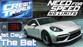 [Need For Speed: No Limits] Crew Trials: Porsche Panamera Turbo (2017) - 1st Day: The Bet