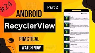 RecyclerView in Android with Kotlin | LayoutManager, GridLayout, Click Events & More(Practical Demo)