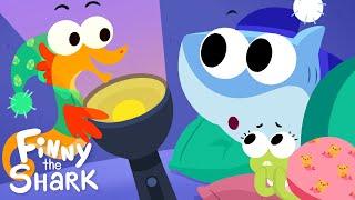 Finny's First Sleepover | Finny The Shark | Cartoon For Kids