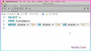 IN operator MySQL | MySQL full course | Full tutorial for beginners | #revildo_code