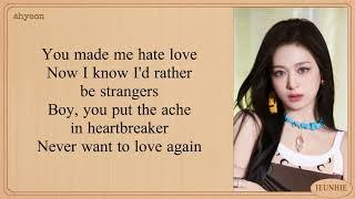 AHYEON Hate Love Lyrics (cover song)