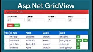 Edit Update and Cancel data in Gridview | Asp.Net C#