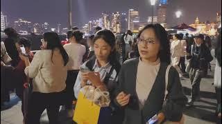 The Bund Walk in Shanghai China at Night Cityscape