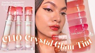 Trying Glossiest CLIO Crystal Glam Lip Tint in IndiaComparing Romand,Peripera Lip Tints