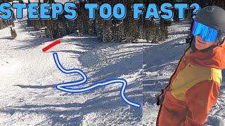 How to Ride STEEP Runs on a Snowboard Without Losing Control and Going Too Fast