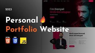 Personal Portfolio website using HTML, CSS, and JavaScript | Complete Design 