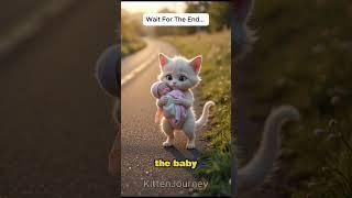 Kitten Found a Crying Baby on the Road #kittenjourney #shorts #viral #fyp