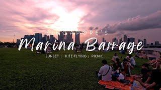 Marina Barrage Singapore Sunset  | Picnic and Kite Flying | 4K