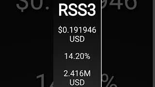 Crypto Update for RSS3, number 17 gaining crypto on Saturday, 01 April #RSS3 #cryptotrade