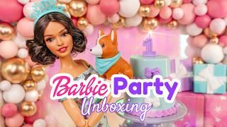 Barbie Party Unboxed & DIY Party Room : Balloon Arch & Cake