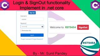 Login & SignOut functionality Implement in Asp.Net Core || User Login and SignOut #biharideveloper