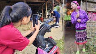 Mai harvest sponge gourd garden to sell, young girl secretly takes photo of handsome guy