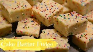 5 Ingredient White Chocolate Fudge (with Sprinkles!)