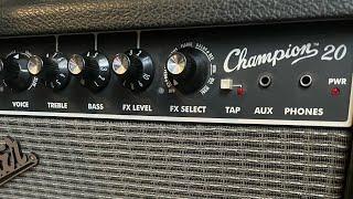 Fender Champion 20 explanation of effects/amp models