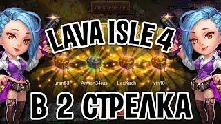 LAVA ISLE 4 STABLE FARMING! BEST SETUP! 2 GUNSLINGERS! CASTLE CLASH