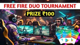 Free Fire Duo Tournament Today Join Everyone Don't Miss the chance | Prize Rs100