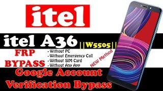 Bypass Google account itel A36 frp bypass itel W5505 Without Sim Card or Emergency Call // Method #2