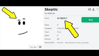 HOW TO GET THE SKEPTIC FACE IN ROBLOX FOR FREE!!!